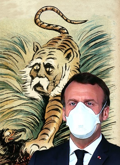 1-Clemenceau-leTigre+MacronMasque