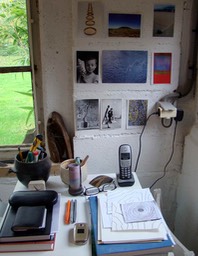 Atelier de Brigitte Marionneau. Mini coin bureau.