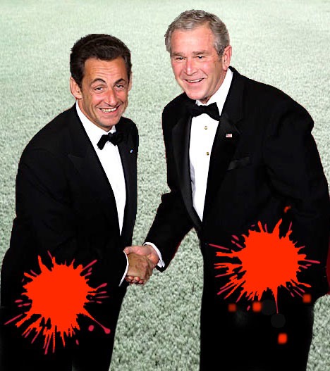 Bush-Sarkozy-taches-sang