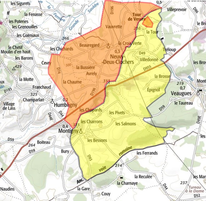 Carte 1545 seigneurie + TV