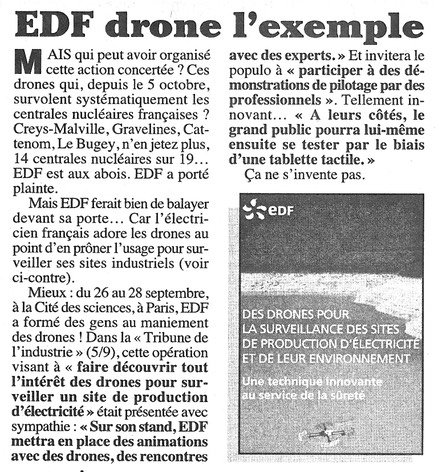 EDF-drone-l-exemple. Le-Canard-enchaine-5-11-2014