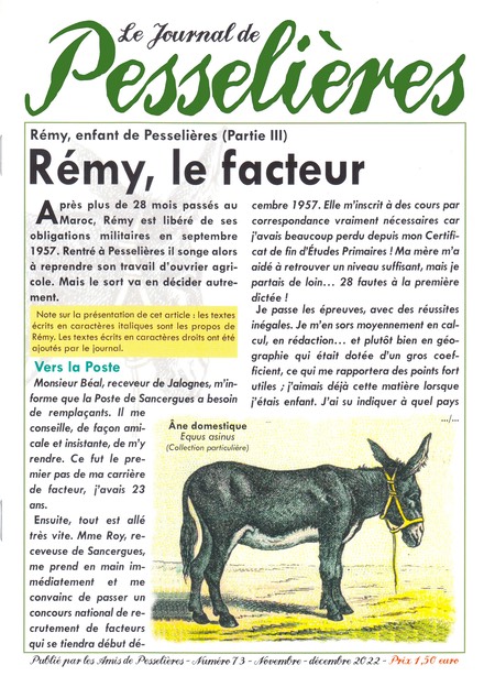 journal Pesselières couverture