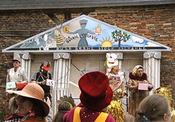 La Borne, carnaval 2009. Sur les marches du stock exchange.