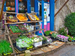 LaBorne. tal de printemps devant l'picerie.