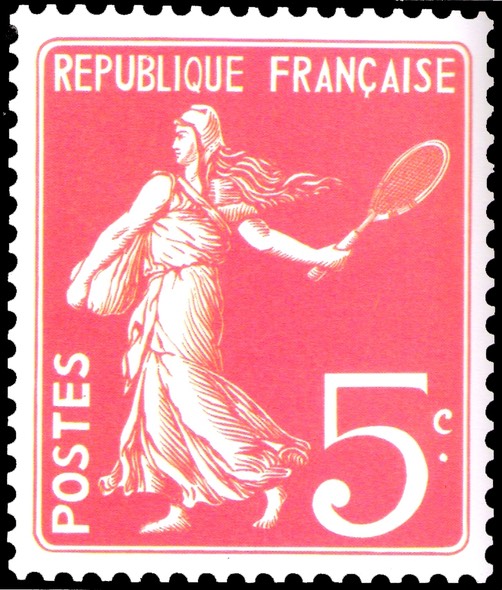 Le timbre marianne joueuse de tennis