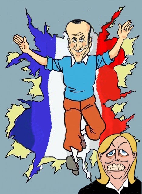 Macron-victorieux-LePen-grimace
