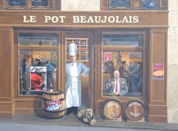 "Fresque des Lyonnais", dtail. L'incontournable Paul Bocuse, et Frdric Dard.