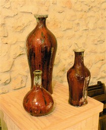 Deux vases rouge "sang de boeuf".